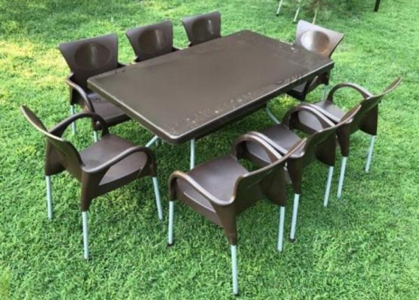 قیمت میز و صندلی پلاستیکی پایه فلزی 